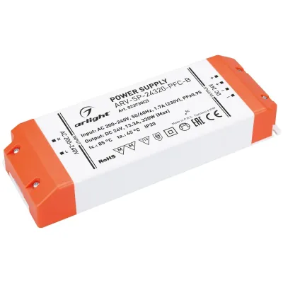 Блок питания ARV-SP-24320-PFC-B (24V, 13.3A, 320W) (IP20 Пластик, 5 лет)