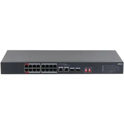 Коммутатор неуправляемый с обл. упр. 16x100Мбит/с (RJ45 с PoE+), 2x1Гбит/с (Combo) 135Вт