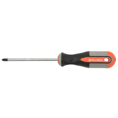 Отвертка стержневая крестовая ROUND GRIP, PH1x100 мм