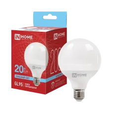 Лампа светодиодная LED-GL95-VC 20Вт 230В Е27 6500К 2000Лм 95мм IN HOME