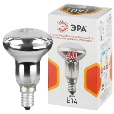 Лампа накаливания 40Вт 230В рефлектор цветная коробка Е14 R50-40-E14-230