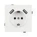 Механизм розетки с USB зарядкой SCT-TENDO-MUAA-SFPL-WH 230V, 16A, Белый, 1 пост