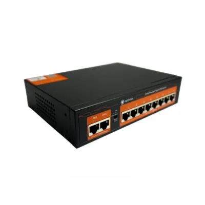 Коммутатор управляемый L2 с обл. упр. 8х1Гбит/с (RJ45 с PoE+) 2х1Гбит/с (RJ45) Uplink 120Вт
