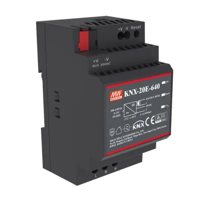 Блок питания AC-DC для системы KNX, 19.2Вт, вход 180...264V AC, 47...63Гц, 254...370В DC, выход 40В, 1280мA, интегр. шина KNX, изоляция 3750В AC,     пласт . корпус на DIN-рейку.