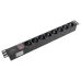 Блок розеток PDU TERACOM PRO 19'' 1U 10А/250В 8 розеток Schuko с выключателем без шнура питания входной разъем C14 корпус алюминий черный