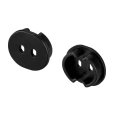 Заглушка ARH-ROUND-D20-DUAL BLACK с отверстием (Пластик)