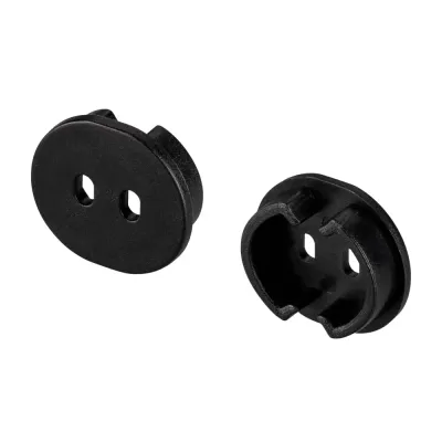 Заглушка ARH-ROUND-D20-DUAL BLACK с отверстием (Пластик)