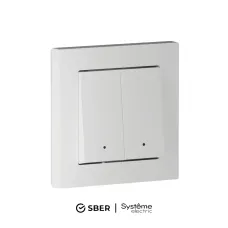 ATLASDESIGN SMART 2-кл. ВЫКЛЮЧАТЕЛЬ с подсв., Zigbee, сх.5, L+N, 10А, мех., БЕЛЫЙ