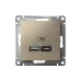 ATLASDESIGN USB РОЗЕТКА A + тип-C 45W высокоскор.заряд. QC,PD, механизм, ШАМПАНЬ