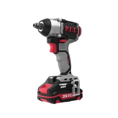 Гайковерт IMPACT аккум. бесщеточный P.I.T. PIW20H-300B/1 (20В, 300Нм, 1/2+HEX 1/4, 1х2Ач, ЗУ,кейс)