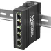 Коммутатор неуправляемый 5 портов RJ45 100Мбит на DIN-рейку, двойное питание 12-58В DC