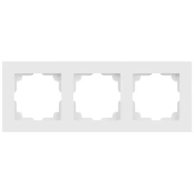 Рамка для розеток и выключателей Intro Accent 6-503-01М на 3 поста, СУ, белый матовый