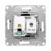 Механизм розетки TV+RJ45 (cat5), чёрный Эпика EKF