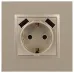 14-4109-04 ЭРА Розетка 2P+E 16A-250В, штор. с 2xUSB 5В-3А, Эра Elegance, шампань (10/100/2000)