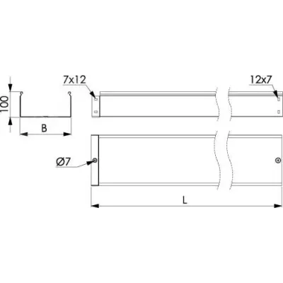 Лоток 150х100 L 3000 толщ. 1,2 мм, цинк-ламельный