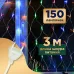 Гирлянда Сеть 1,5х1,5 м, прозрачный ПВХ, 150 LED синие