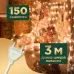 Гирлянда Сеть 1,5х1,5 м, прозрачный ПВХ, 150 LED тёплый белый