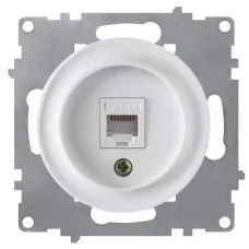 Розетка компьютерная 1xRJ45 кат.5e, цвет белый (серия Florence)