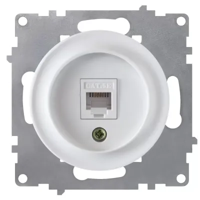 Розетка компьютерная 1xRJ45 кат.5e, цвет белый (серия Florence)