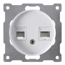 Розетка двойная телефон/компьютер RJ11/RJ45 кат.5e, цвет белый (серия Florence)