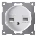Розетка двойная телефон/компьютер RJ11/RJ45 кат.5e, цвет белый (серия Florence)