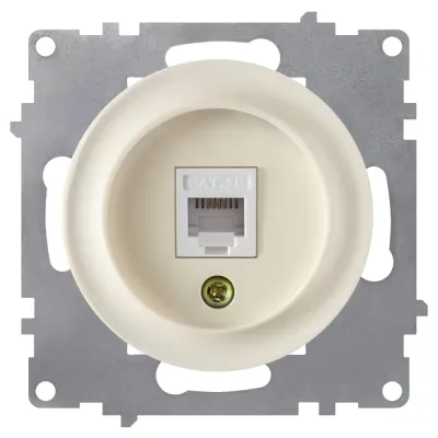 Розетка компьютерная 1xRJ45 кат.5e, цвет бежевый (серия Florence)