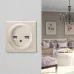 Розетка двойная компьютерная RJ45 кат.5e, цвет бежевый (серия Florence)