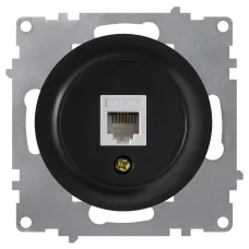 Розетка компьютерная 1xRJ45 кат.5e, цвет чёрный (серия Florence)