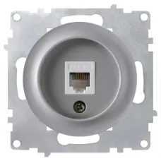 Розетка компьютерная 1xRJ45 кат.5e, цвет серый (серия Florence)