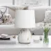 Настольная лампа Rivoli Damaris D7037-501 1 * Е14 40 Вт керамика белая с золотом с абажуром