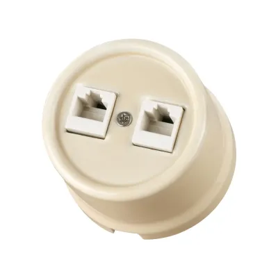 Розетка двойная компьютерная RJ45 сл. кость Болонь TDM
