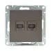 Механизм розетки RJ45 - 2шт  (cat5)  мокко Эпика EKF