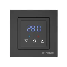 Терморегулятор Ridan Classy для теплого пола c Wi-Fi, с комбинацией датчиков, черный матовый, 16А
