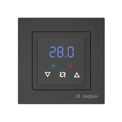 Терморегулятор Ridan Classy для теплого пола c Wi-Fi, с комбинацией датчиков, черный матовый, 16А