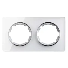 Рамка горизонтальная стеклянная двойная, цвет белый