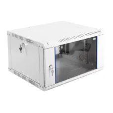 Шкаф телекоммуникационный настенный разборный 6U (600x520) дверь стекло