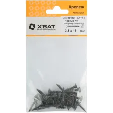 Саморез гипсокартон/металл 3,5х19 черный (34шт)
