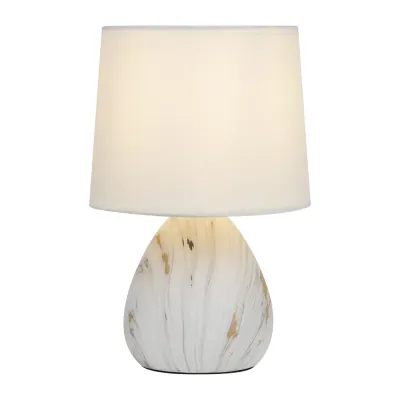 Настольная лампа Rivoli Damaris D7037-501 1 * Е14 40 Вт керамика белая с золотом с абажуром