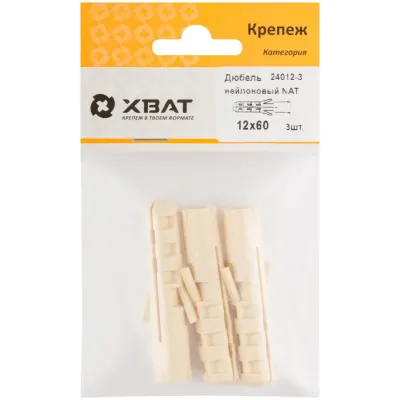 Дюбель NAT12 12х60 нейлон (3шт)