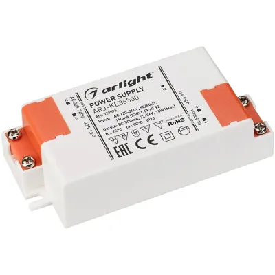 Блок питания ARJ-KE36500 (18W, 500mA, PFC) (ARL, IP20 Пластик, 5 лет)
