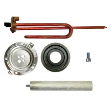 КОМПЛЕКТ: ТЭН RCF 1500W, D48мм, L265мм, 220В + фланец D125 + анод М5 + прокладка + винт