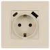 Розетка ЭРА Серия 12 12-4108-02 2P+E 16A-250В со шторками с USB type-A+C 5В-3А слоновая кость