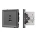 Механизм USB розетки SCT-TENDO-MUAC-SFPL-GR, 5V, 3A, QC3, Серый