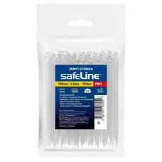 Хомут-стяжка кабельная нейлоновая Safeline 2,5x100-W-100, белая (100 шт.)