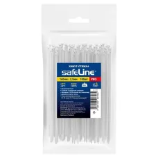 Хомут-стяжка кабельная нейлоновая Safeline 2,5x160-W-100, белая (100 шт.)