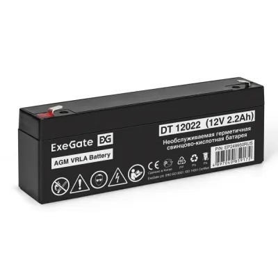 Аккумуляторная батарея ExeGate DT 12022-F1 (12V 2.2Ah, клеммы F1)