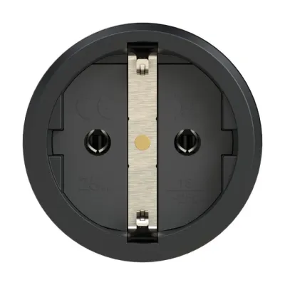 Розетка каб 16A/250V/2P+E/IP54 с черным крышкой и корпусом, маркер черный