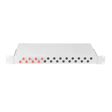 Оптический кросс 19'' Essential Line, 1U, укомплектованный на 8 портов FC/UPC (8 одинарных FC/UPC адаптеров), SM 9/125 OS2, стальной, серый, в комплекте: адаптеры, м