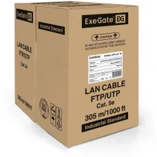 Витая пара U/UTP 4 пары кат 5e CU 0.5мм (24AWG) FLUKE test pass OUT 305м черный PE