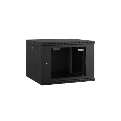 Настенный разборный шкаф Essential Line 19'' 9U стеклянная дверь Ш600хВ436хГ600мм 2 пары монтажных направляющих черный
